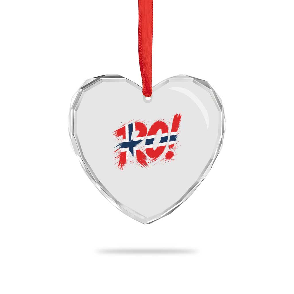 Ro Norway Viking Norwegian Flag Nordic Pride Heart Crystal Glass Ornament