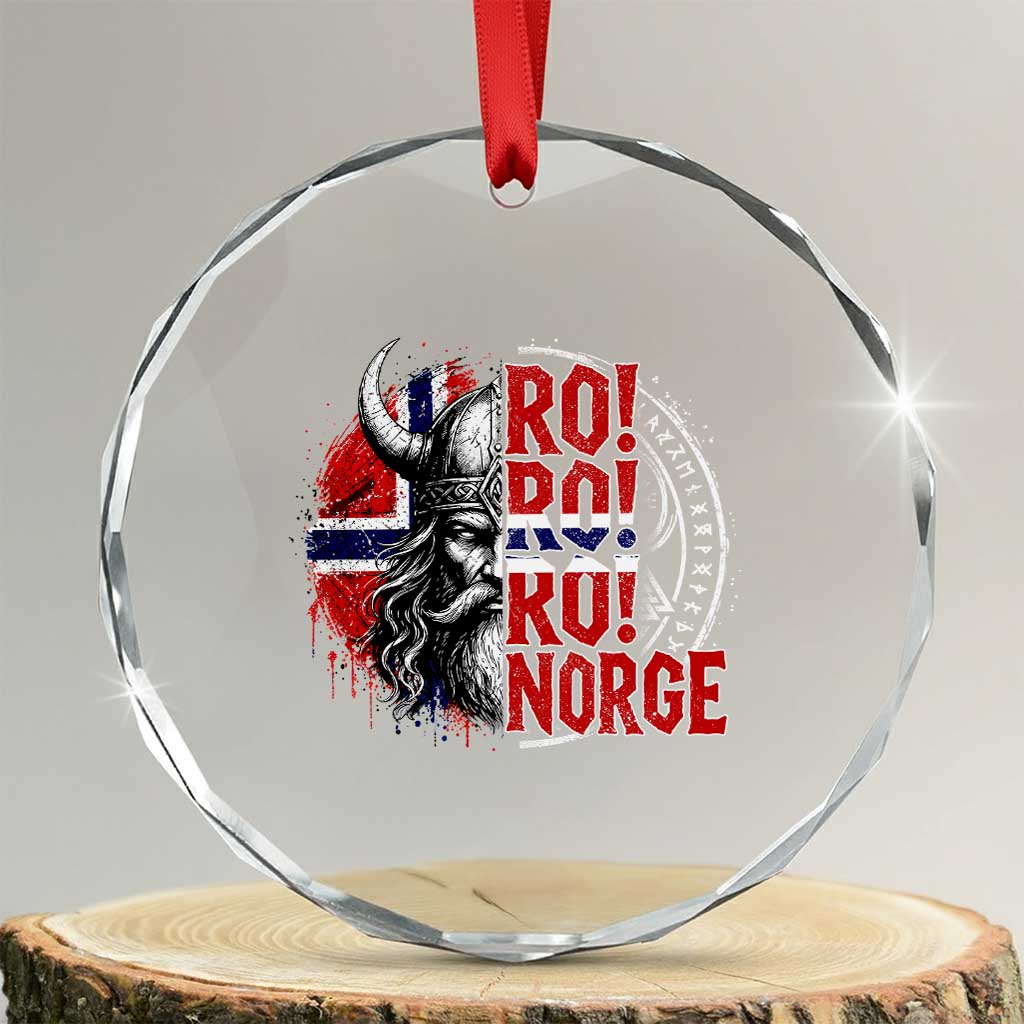 Ro Ro Norge Norway Flag Crystal Glass Ornament Cool Norwegian Viking TS14 Transparent Glass 3'' Circle Print Your Wear