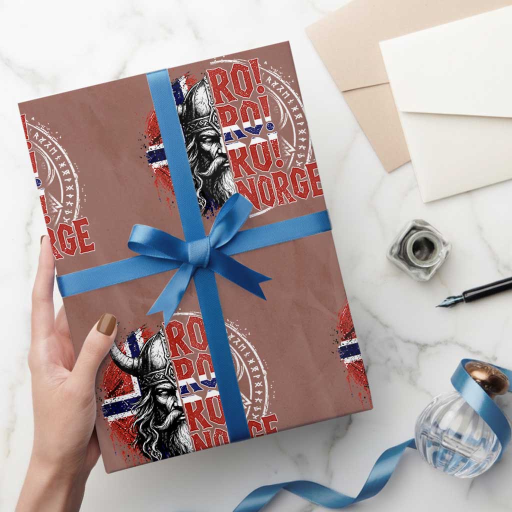 Ro Ro Norge Norway Flag Wrapping Paper Roll Cool Norwegian Viking TS14 Mocha Print Your Wear