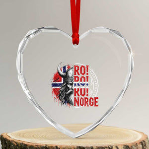 Ro Ro Norge Norway Flag Heart Crystal Glass Ornament Cool Norwegian Viking TS14 Transparent Glass 3'' Heart Print Your Wear