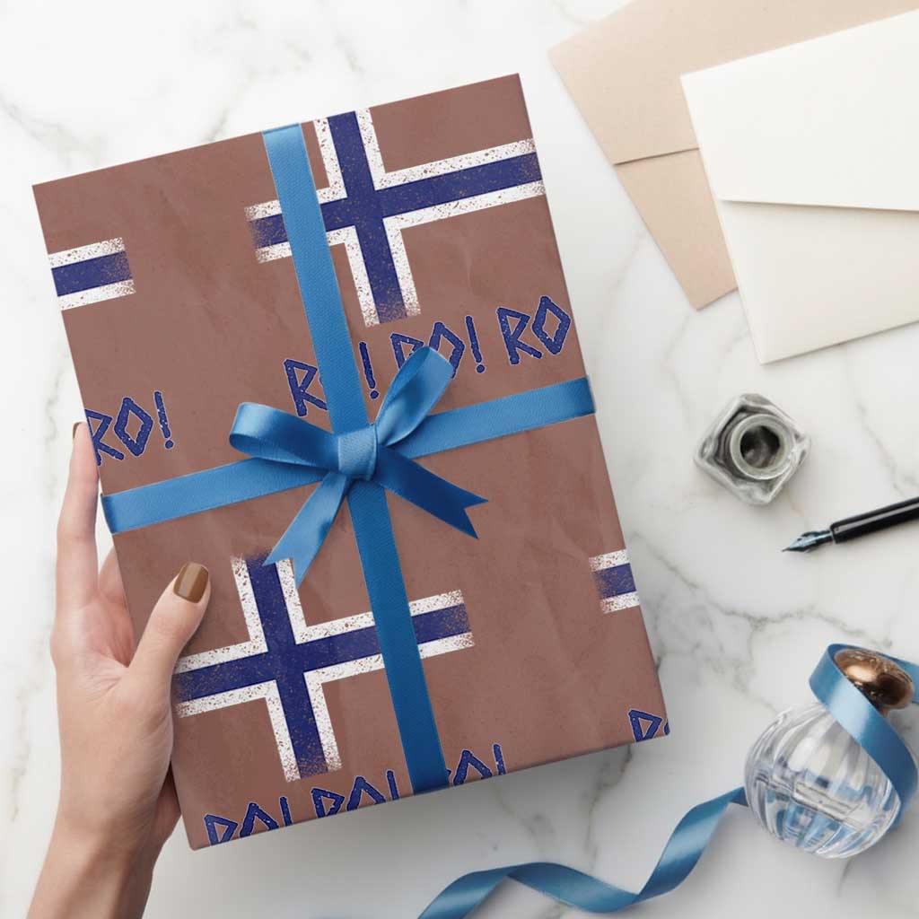 Ro Ro Norge Norway Norwegian Flag Wrapping Paper Roll TS14 Mocha Print Your Wear