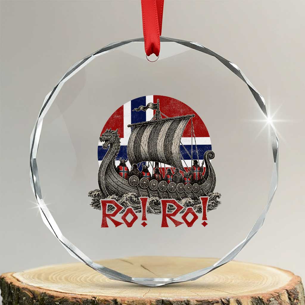 Ro Ro Norway Crystal Glass Ornament Norwegian Viking Row Longship Norge Football Fan TS11 Transparent Glass 3'' Circle Print Your Wear