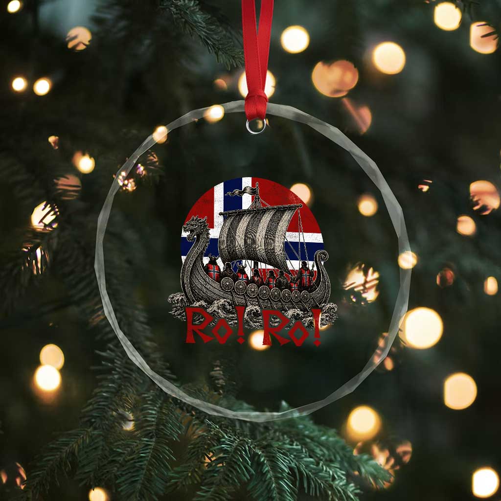 Ro Ro Norway Crystal Glass Ornament Norwegian Viking Row Longship Norge Football Fan