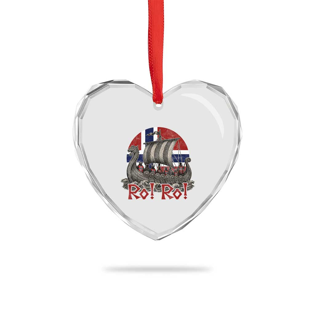 Ro Ro Norway Heart Crystal Glass Ornament Norwegian Viking Row Longship Norge Football Fan TS11 Print Your Wear