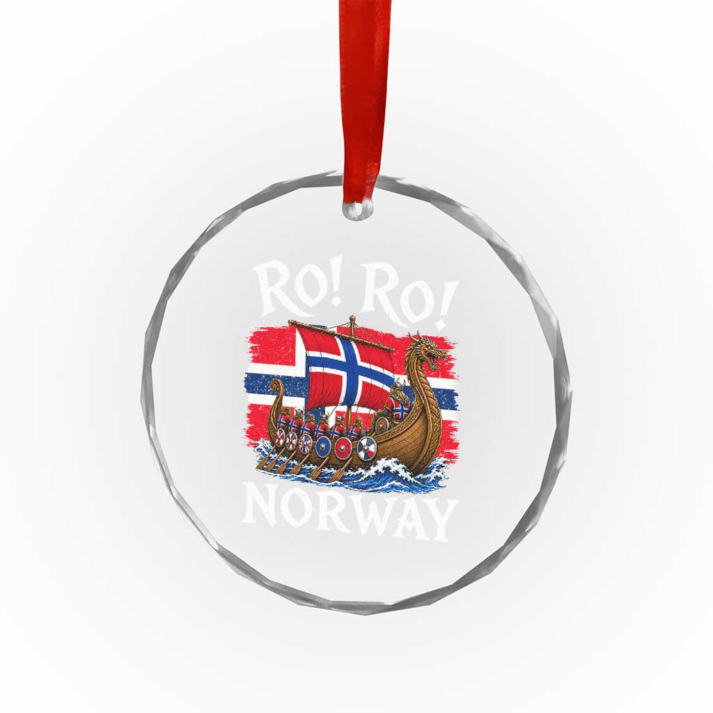 Ro Ro Norway Viking Row Crystal Glass Ornament Norwegian Flag Longship for Norge Football Fan