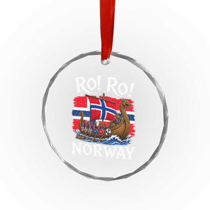 Ro Ro Norway Viking Row Crystal Glass Ornament Norwegian Flag Longship for Norge Football Fan