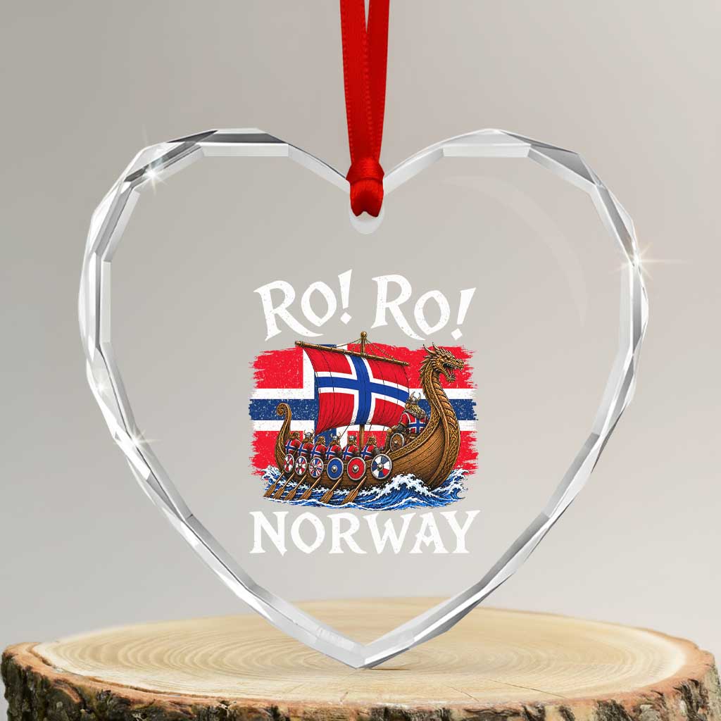 Ro Ro Norway Viking Row Heart Crystal Glass Ornament Norwegian Flag Longship for Norge Football Fan TS11 Transparent Glass 3'' Heart Print Your Wear