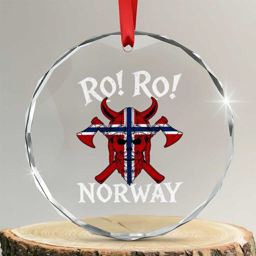 Ro Ro Norwegian Viking Blood Skull Norway Flag Pride Crystal Glass Ornament TS14 Transparent Glass 3'' Circle Print Your Wear