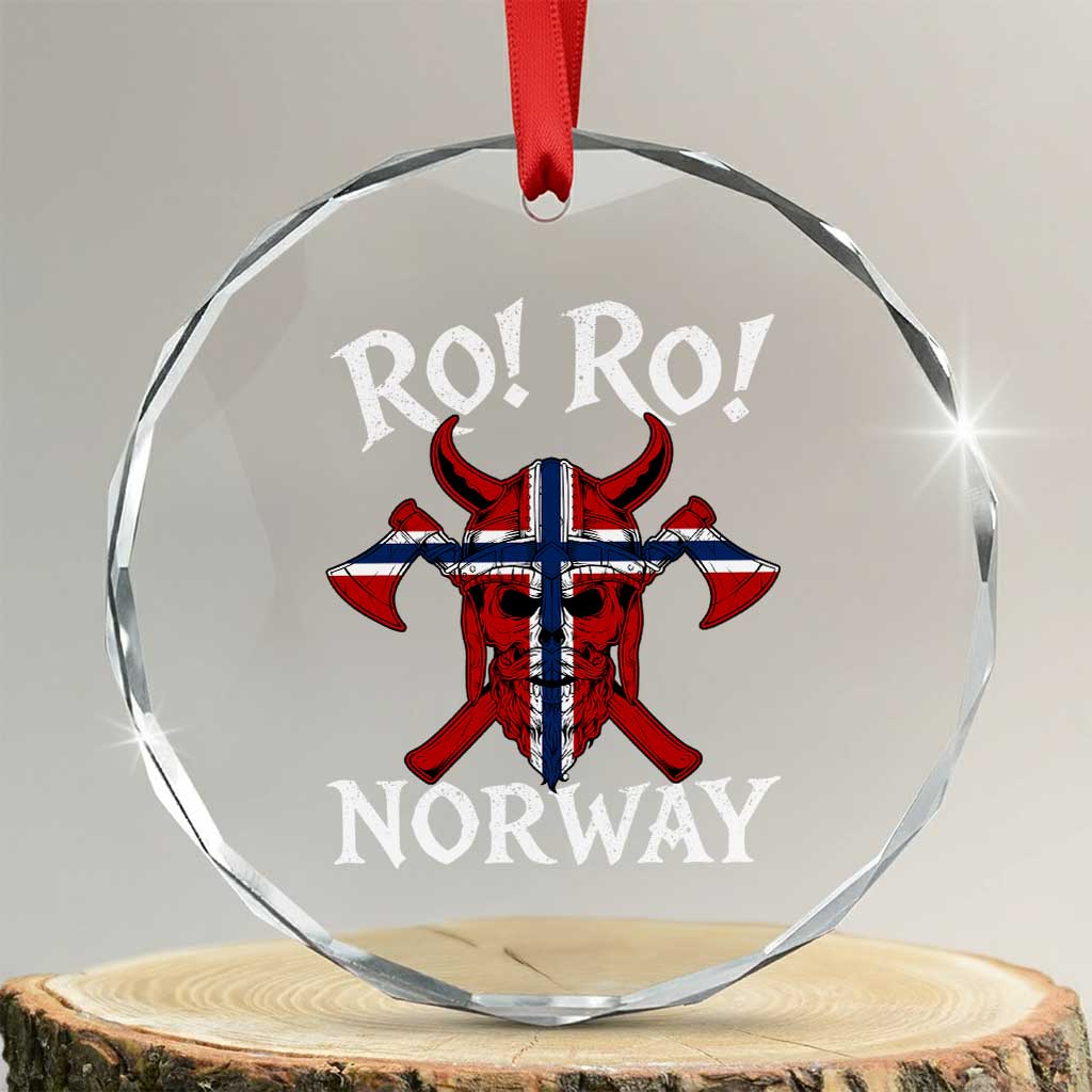 Ro Ro Norwegian Viking Blood Skull Norway Flag Pride Crystal Glass Ornament TS14 Transparent Glass 3'' Circle Print Your Wear