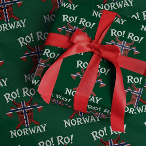 Ro Ro Norwegian Viking Blood Skull Norway Flag Pride Wrapping Paper Roll TS14 Green Print Your Wear