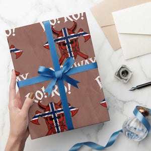 Ro Ro Norwegian Viking Blood Skull Norway Flag Pride Wrapping Paper Roll TS14 Mocha Print Your Wear