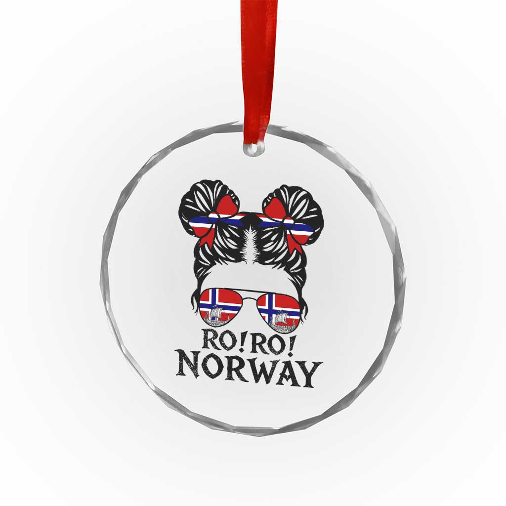 Ro Ro Norwegian Viking Ship Crystal Glass Ornament Norway Flag Messy Bun Girl TS14 Print Your Wear