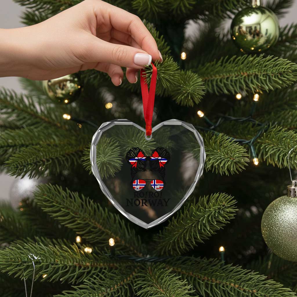 Ro Ro Norwegian Viking Ship Heart Crystal Glass Ornament Norway Flag Messy Bun Girl TS14 Print Your Wear