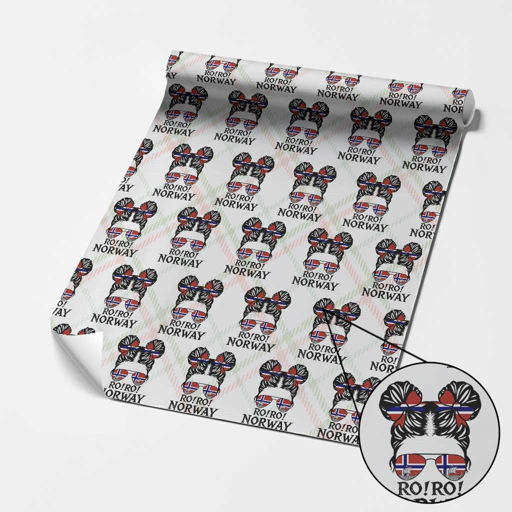 Ro Ro Norwegian Viking Ship Wrapping Paper Roll Norway Flag Messy Bun Girl TS14 Christmas Plaid Print Your Wear