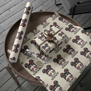 Ro Ro Norwegian Viking Ship Wrapping Paper Roll Norway Flag Messy Bun Girl TS14 Beige Print Your Wear