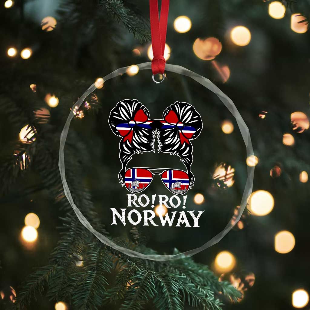 Ro Ro Norwegian Viking Ship Messy Bun Girl Crystal Glass Ornament TS14 Print Your Wear