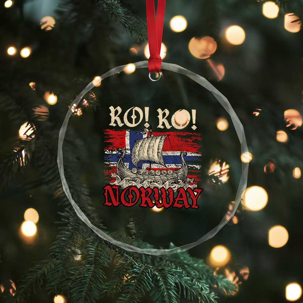 Ro Ro Norwegian Viking Ship Norway Flag Crystal Glass Ornament TS14 Print Your Wear