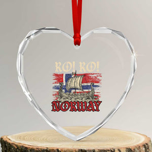 Ro Ro Norwegian Viking Ship Norway Flag Heart Crystal Glass Ornament TS14 Transparent Glass 3'' Heart Print Your Wear