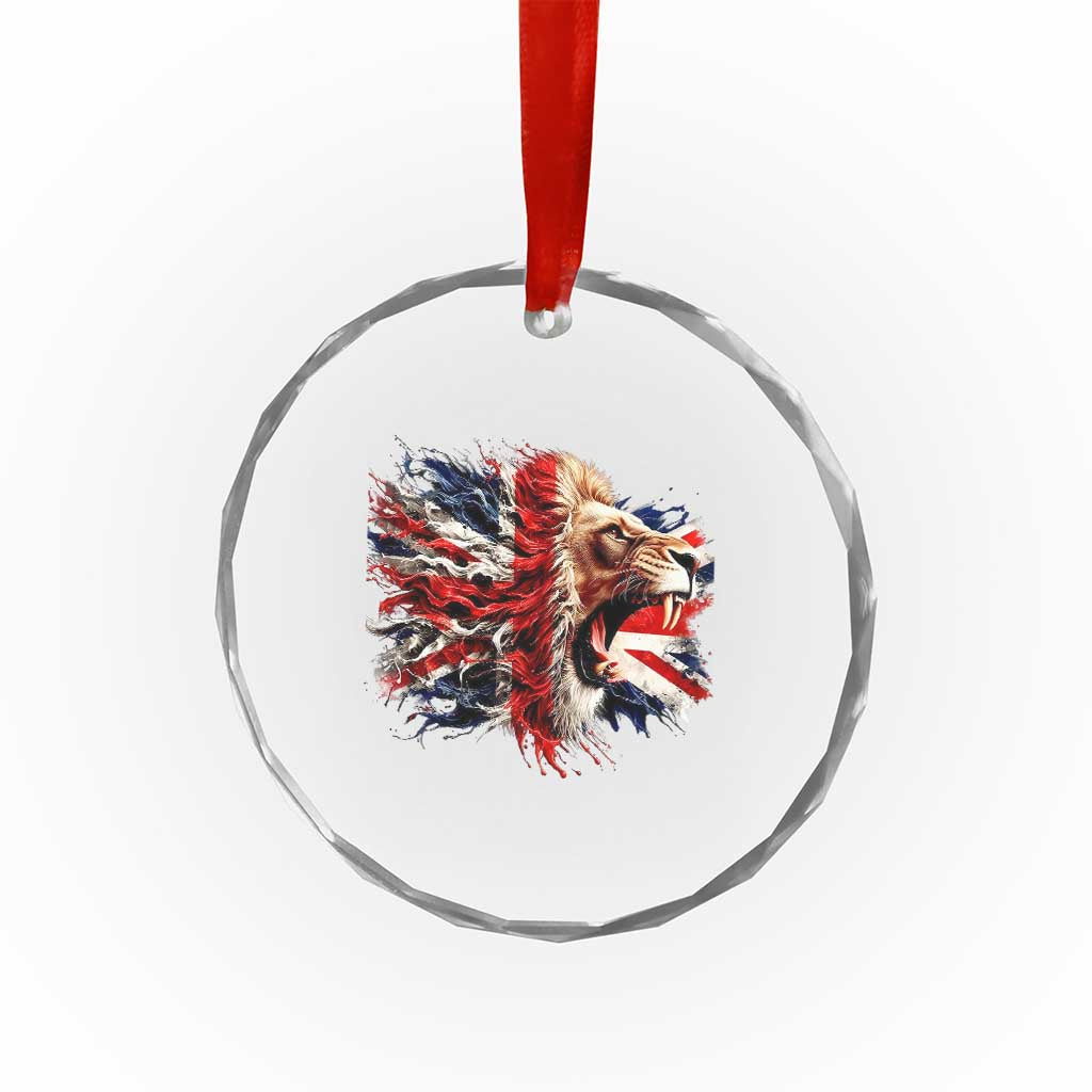 Roaring British Lion Flag Crystal Glass Ornament Union Jack UK Pride TS02 Print Your Wear