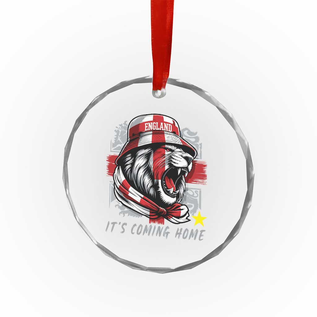 Roaring Lions England Football Pride Crystal Glass Ornament Retro Patriotic Soccer British Football Fans TS02 Print Your Wear