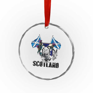 Roaring Scottish Lion Crest Crystal Glass Ornament Thistle Scotland Flag Emblem for Brave Highlanders TS02 Print Your Wear
