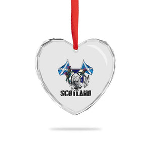 Roaring Scottish Lion Crest Heart Crystal Glass Ornament Thistle Scotland Flag Emblem for Brave Highlanders TS02 Print Your Wear