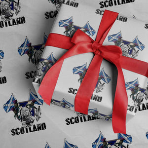 Roaring Scottish Lion Crest Wrapping Paper Roll Thistle Scotland Flag Emblem for Brave Highlanders TS02 White Print Your Wear