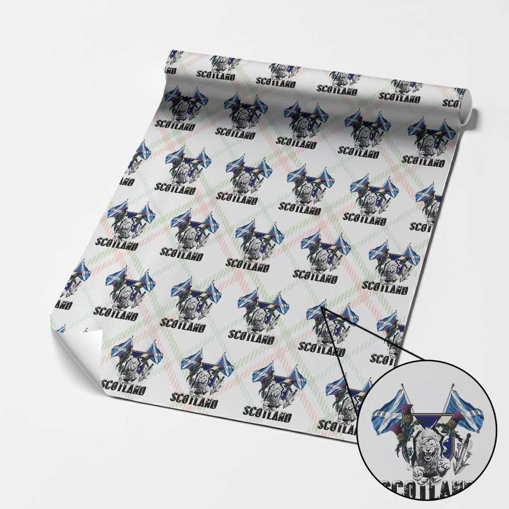Roaring Scottish Lion Crest Wrapping Paper Roll Thistle Scotland Flag Emblem for Brave Highlanders TS02 Christmas Plaid Print Your Wear