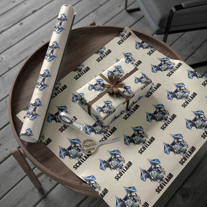 Roaring Scottish Lion Crest Wrapping Paper Roll Thistle Scotland Flag Emblem for Brave Highlanders TS02 Beige Print Your Wear