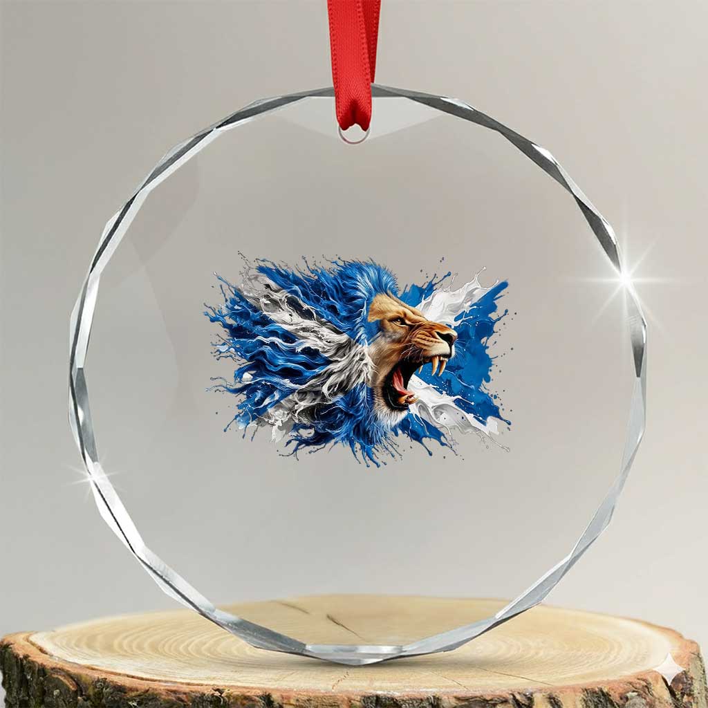 Roaring Scottish Lion Crystal Glass Ornament Braveheart Scotland Flag Pride TS02 Transparent Glass 3'' Circle Print Your Wear