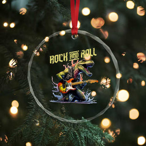 Rock And Roll Crystal Glass Ornament Funny Dionasaur Playing Guitar TS14 Print Your Wear
