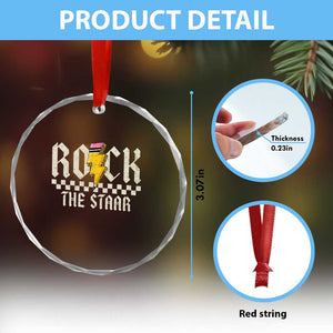 Rock The STAAR Day Crystal Glass Ornament Texas Teacher Student Motivational Testing TS02 Print Your Wear