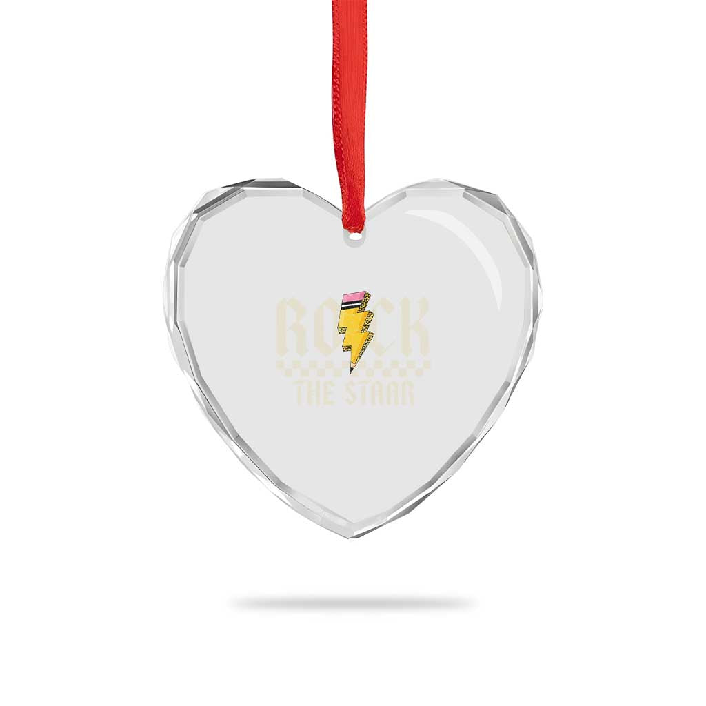 Rock The STAAR Day Heart Crystal Glass Ornament Texas Teacher Student Motivational Testing TS02 Print Your Wear