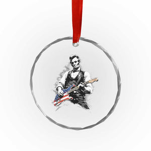 Rockin Abe Abraham Lincoln Playing Electric Guitar Crystal Glass Ornament Patriotic Music Rocker Mashup 4th of July Celebration TS02 Print Your Wear