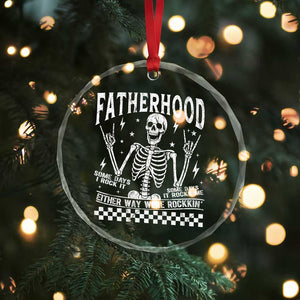 Rockin' Fatherhood Skeleton Crystal Glass Ornament Funny Dad Life Quote Gift for Fathers Day TS02 Print Your Wear