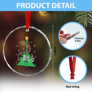 Rockin' Xmas Tree For Guitarist Music Lover Crystal Glass Ornament TS09 Print Your Wear