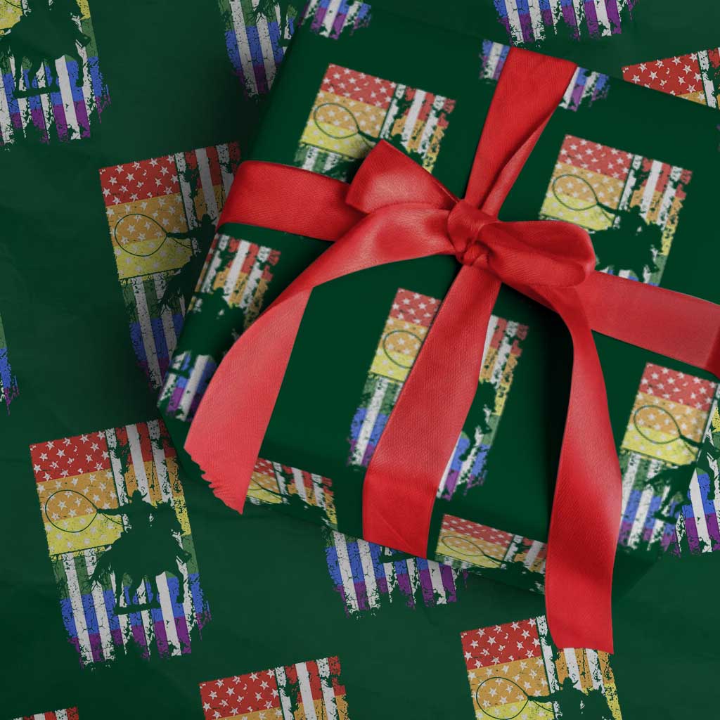 Rodeo Gay Cowboy Western LGBTQ Rainbow Flag Wrapping Paper Roll TS14 Green Print Your Wear