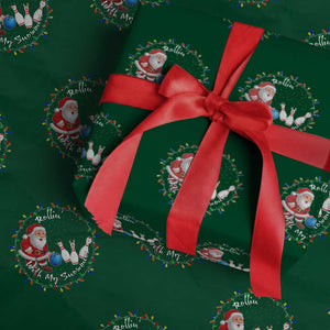 Rollin With My Snowmies Wrapping Paper Roll Bowling Xmas Gift TS12 Green Print Your Wear