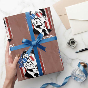 Ronald Reagan 4th of July America Flag Wrapping Paper Roll I Smell Hippies TS14 Mocha Print Your Wear