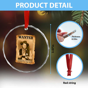 Ronald Reagan Cowboy Retro American President Crystal Glass Ornament Robbing The Poor GIving To Te Rich TS14 Print Your Wear