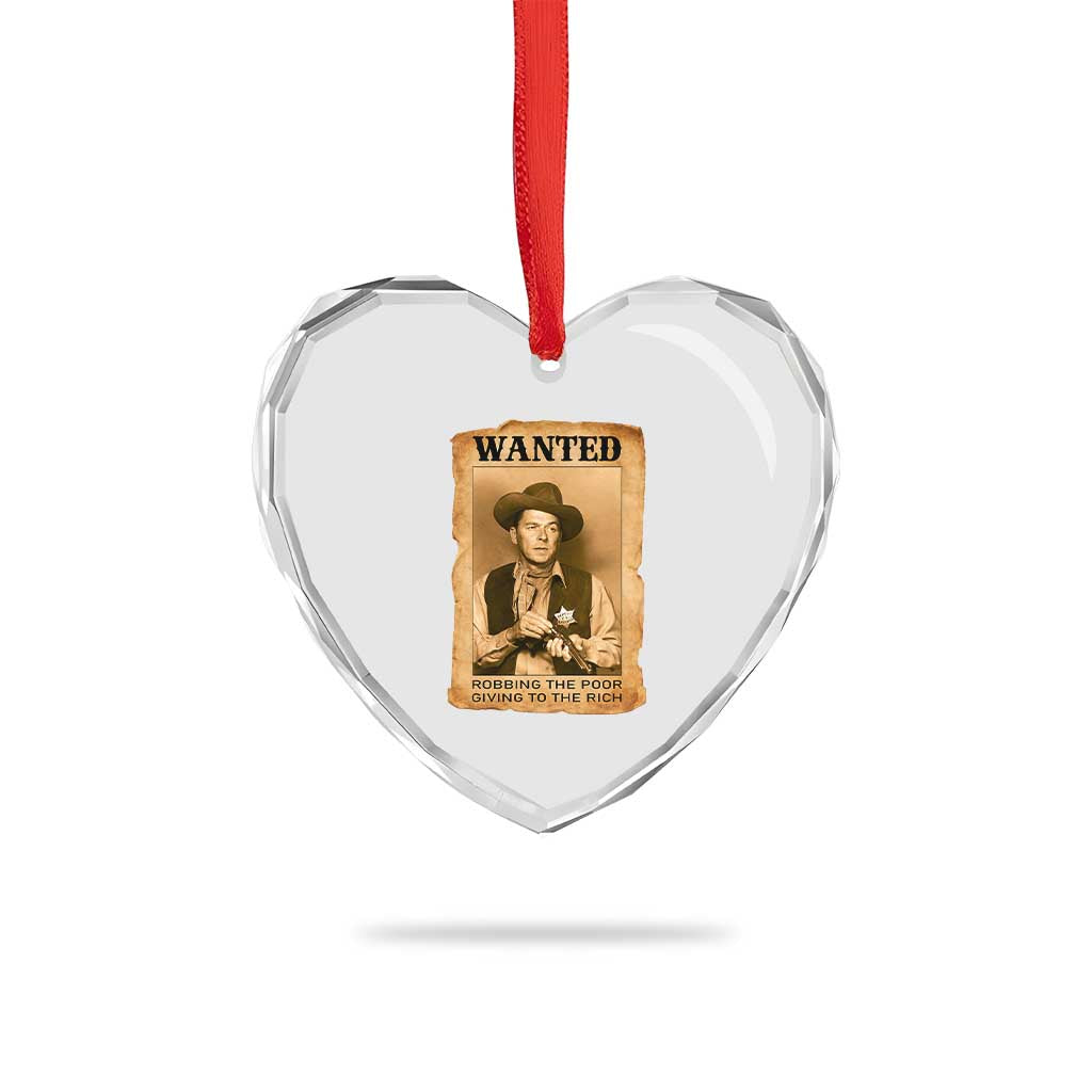Ronald Reagan Cowboy Retro American President Heart Crystal Glass Ornament Robbing The Poor GIving To Te Rich TS14 Print Your Wear