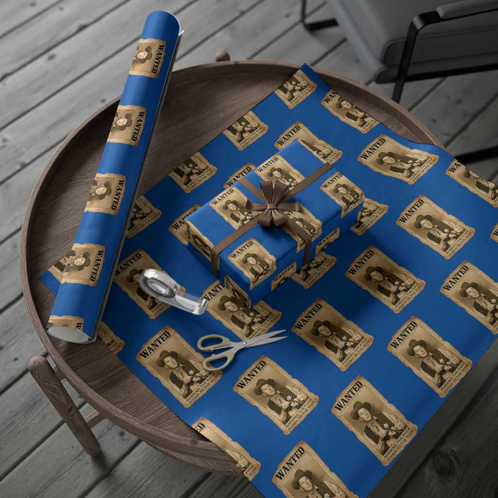 Ronald Reagan Cowboy Retro American President Wrapping Paper Roll Robbing The Poor GIving To Te Rich TS14 Blue Print Your Wear