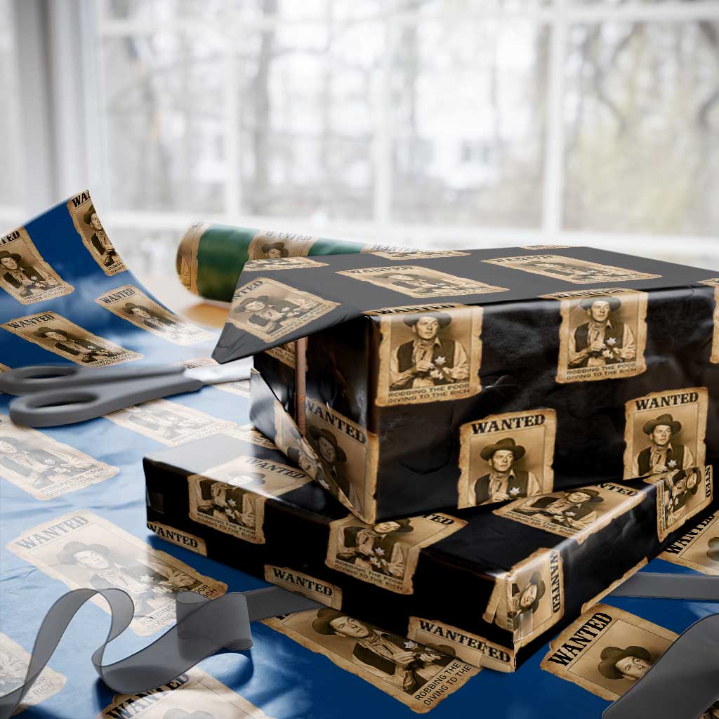 Ronald Reagan Cowboy Retro American President Wrapping Paper Roll Robbing The Poor GIving To Te Rich TS14 Black Print Your Wear
