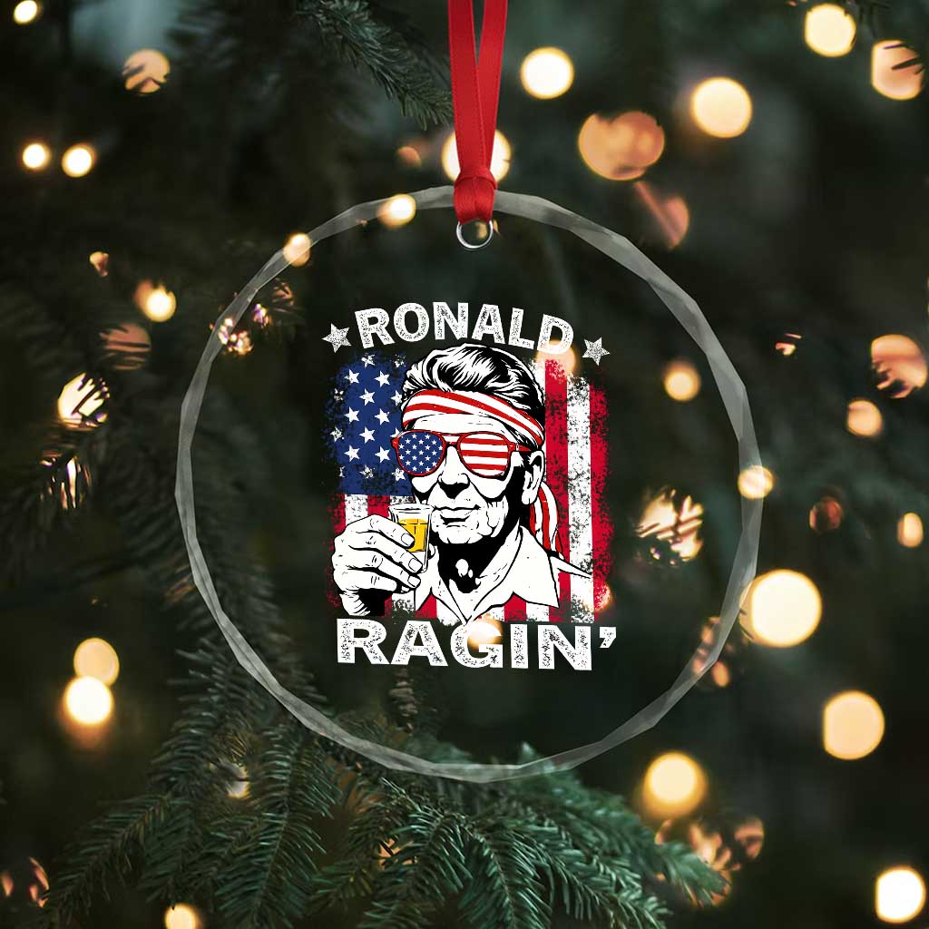 Ronald Reagan Crystal Glass Ornament 4th of July America Flag Beer TS14 Print Your Wear