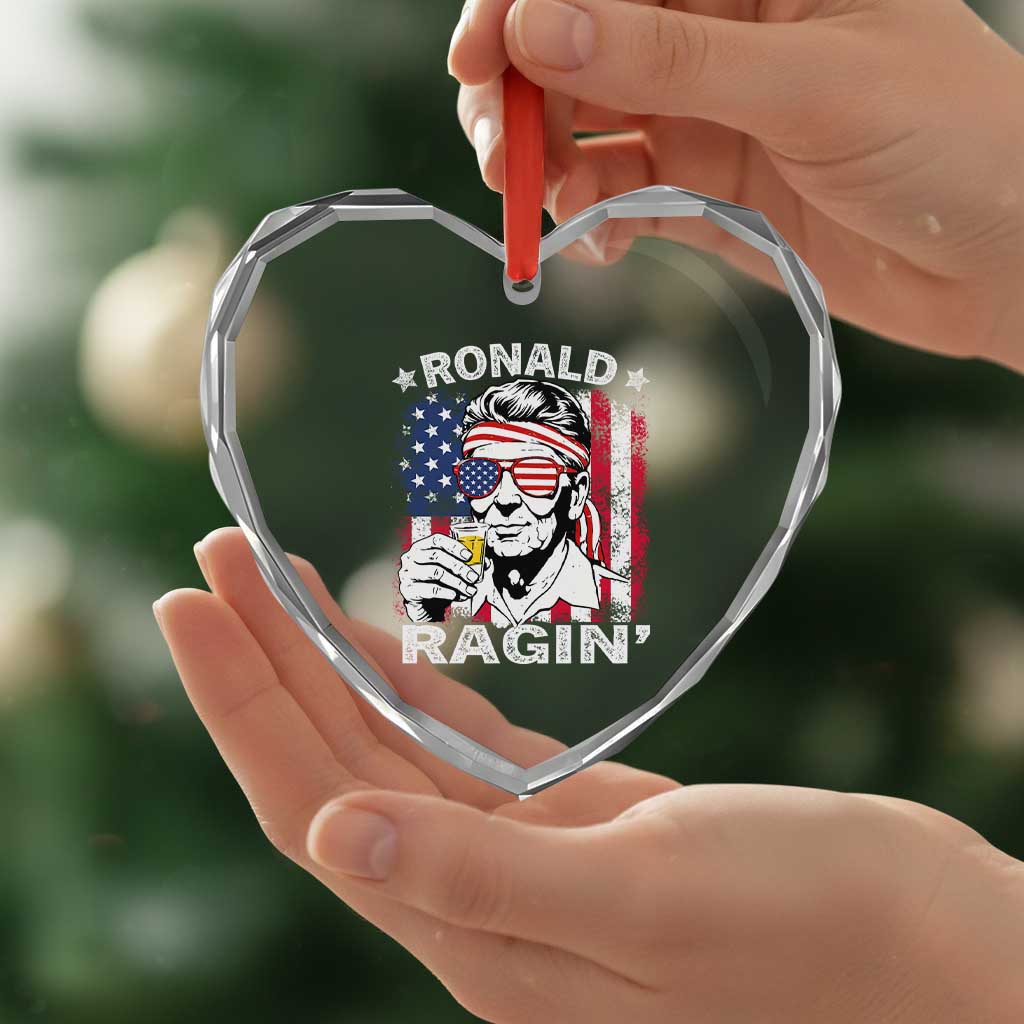 Ronald Reagan Heart Crystal Glass Ornament 4th of July America Flag Beer TS14 Print Your Wear