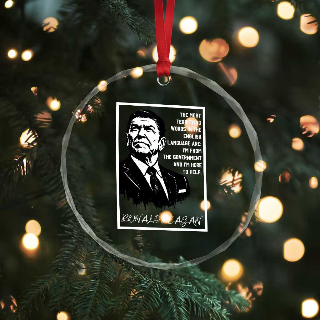 Ronald Reagan Quote Crystal Glass Ornament American Flag US President TS14 Print Your Wear