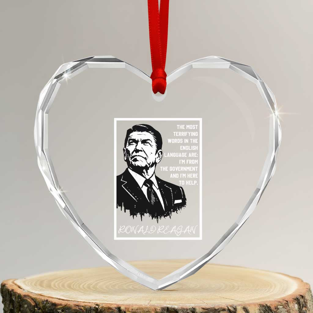 Ronald Reagan Quote Heart Crystal Glass Ornament American Flag US President TS14 Transparent Glass 3'' Heart Print Your Wear