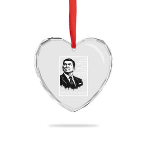 Ronald Reagan Quote Heart Crystal Glass Ornament American Flag US President TS14 Print Your Wear