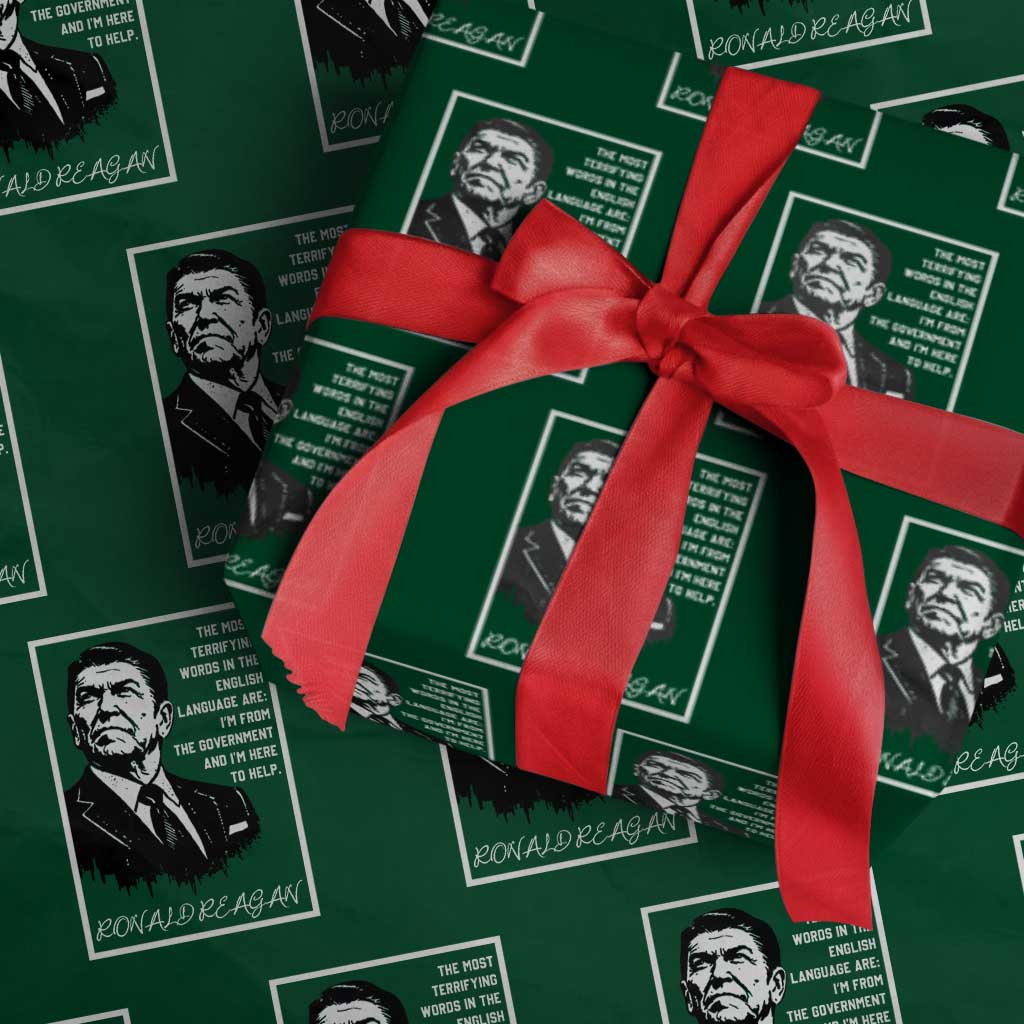 Ronald Reagan Quote Wrapping Paper Roll American Flag US President TS14 Green Print Your Wear
