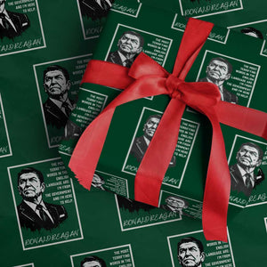 Ronald Reagan Quote Wrapping Paper Roll American Flag US President TS14 Green Print Your Wear